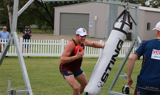 tom-bell-x300.jpg Tom Bell joins in Lions training on Monday at Yeronga. Picture: Brisbane Lions - AFL,Brisbane Lions,Tom Bell,Rhys Mathieson,Hugh McCluggage,Marco Paparone,Sam Mayes
